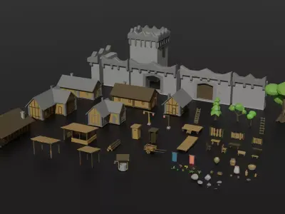 Medieval pack Free low-poly 3D model