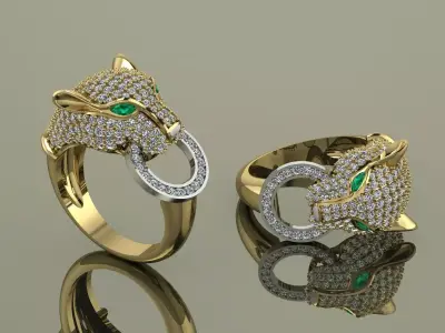 Panthere Ring Gold  3D print model
