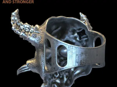  skull ring jewelry Demon vol1 biker  3D print model