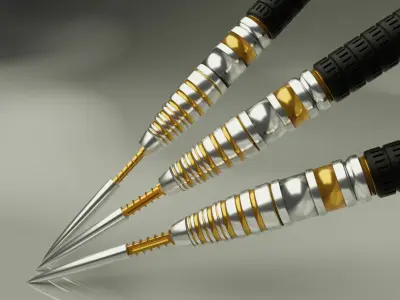 Dart Arrow Black Gold Metal Plastic Free 3D model