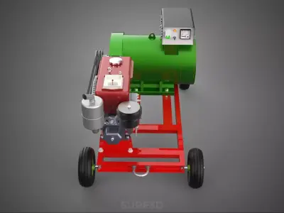 TURBINE POWER GENERATOR SET DIESEL ENGINE ALTERNATOR DYNAMO DIY 3D model