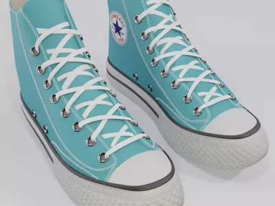 Basketball Leather Shoes Converse All Star Light Blue 3D model
