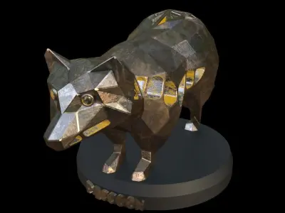 Steampunk Raccoon Low-poly 3D model purchase
