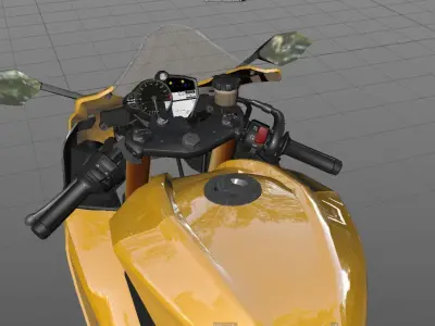 Yamaha YZF 6 3D model - Heavy Bike - Sports Bikes LowPoly Low-poly 3D model