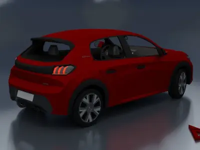 Peugeot 208 2021 Low-poly 3D model