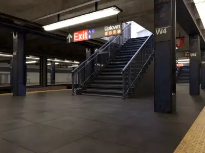 NYC Subway Station PBR 02 Low-poly 3D model