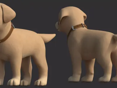 cartoon dog 3D model 5