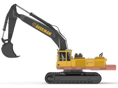 Akerman H25D Backhoe Excavator 3D model