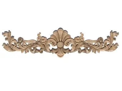 Cartouche-021 shabby chic ornate crown molding 3D model