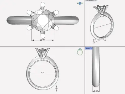 Gold Ring Tiffani 3D print Model 3D print model