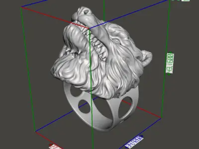 ring jewelry wolf vol1  3D print model