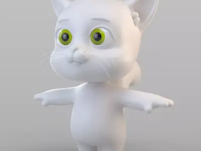 Cartoon Biped Cat 3D model