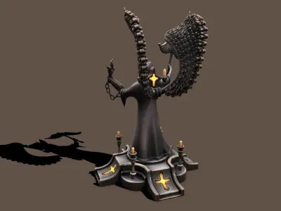 Statue preacher Low-poly 3D model