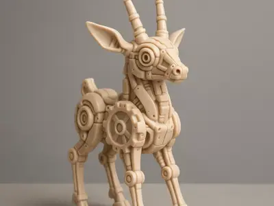 Mechanical Deer Sculpture 3D print model