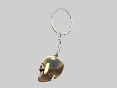 skull keychain bronz 3D model