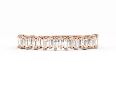 Baguette Wedding Band Ring Womens 3D print model