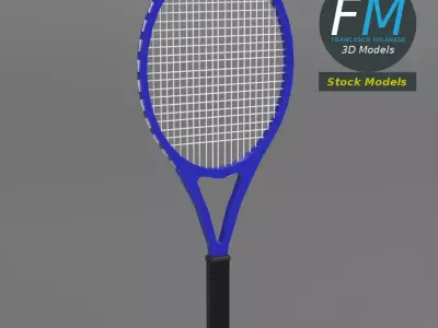 Tennis racket Low-poly 3D model