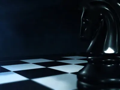 Chess Set pieces on board 3D model