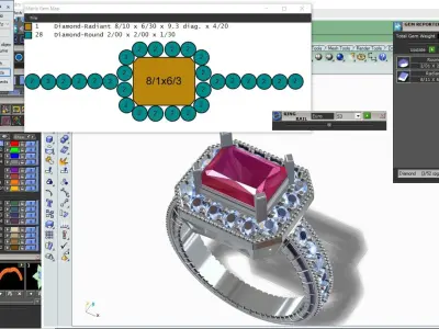 Emerald jewel ring 3D print model