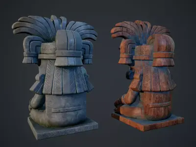Aztec Statue 03 PBR Low-poly 3D model