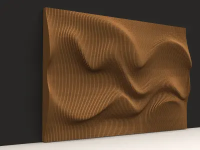 Parametric Wavy Wooden Panels 3D model