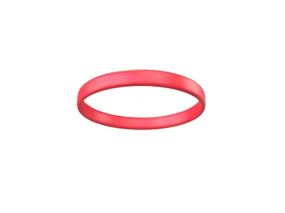 Silicone Wristband v1 005 Low-poly 3D model
