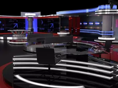 TV studio sets 3D model