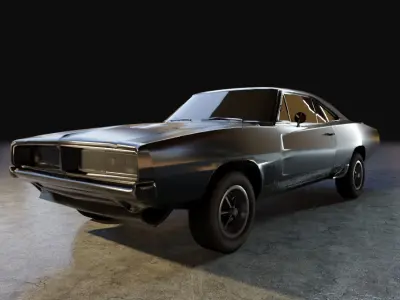 Dodge Charger 69 Low-poly 3D model