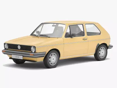 Volkswagen Golf Mk1 Low-poly 3D model