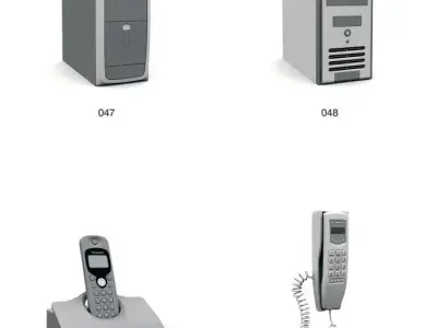 all electronic items for the office 3D model