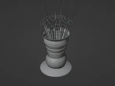  Decor bouquet of flowers in a vase 3 3D model