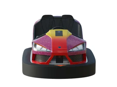 Bumper Car Pink Low-poly 3D model