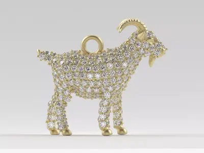 Goat Pendant - Bold Spirit Untamed Style 3D print model