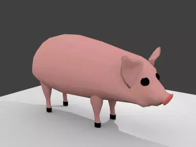 pig cartoon 3D model