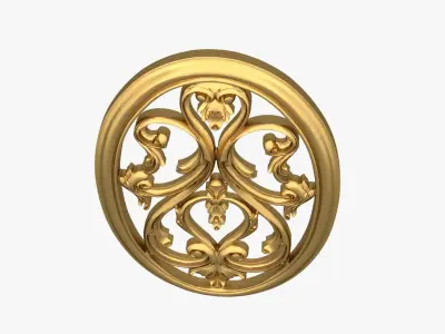 Classic oval rosette  01 3D model