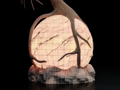 Decorative bedside lamp Low-poly 3D model