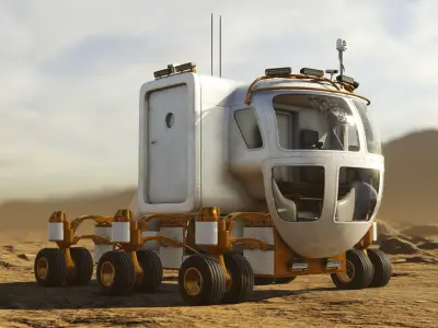 Space Exploration Vehicle PBR Low-poly 3D model