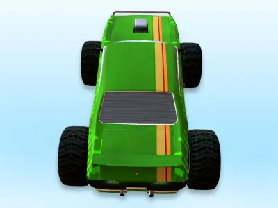 Green Monster Truck 3D model