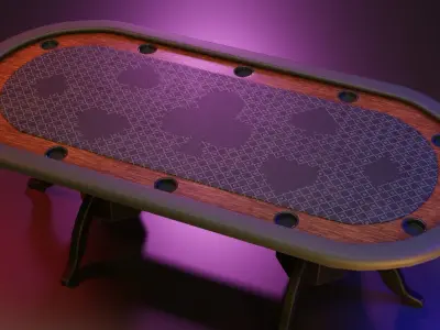Poker table Low-poly 3D model