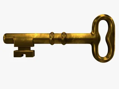 Key 3D golden 3D model