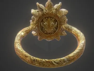 FREE Ruby Diamond Ring Free low-poly 3D model