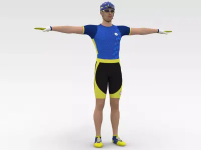 Cyclist 02 3D model