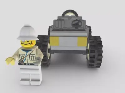 Baron Von Barron from Lego Racers 1999 game Free low-poly 3D model