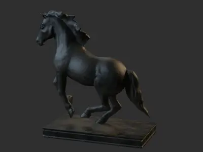 carving horse and marble stone sculpture statue  3D model