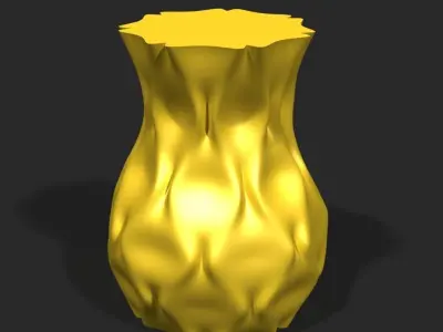 Cups and vases - crumpled surface 3D print model