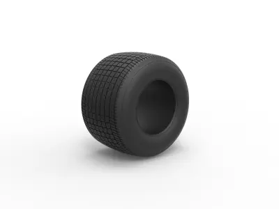 Dirt Sprint racing tire 25 Scale 1 to 25 3D print model