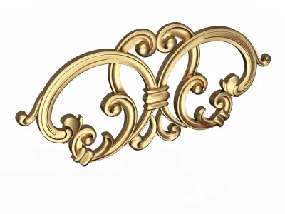 Carved Plaster Molding Decoration 034 Low-poly 3D model