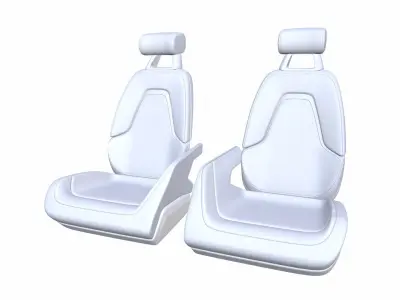 Detailed Car Seats Low-poly 3D model