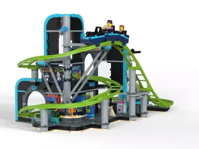 Roller-Coaster Park Set 3D model