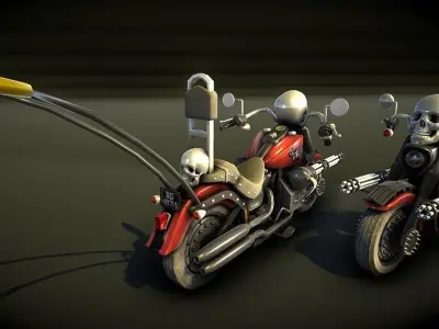 Warrior Bike Off Road Harley Low-poly 3D model